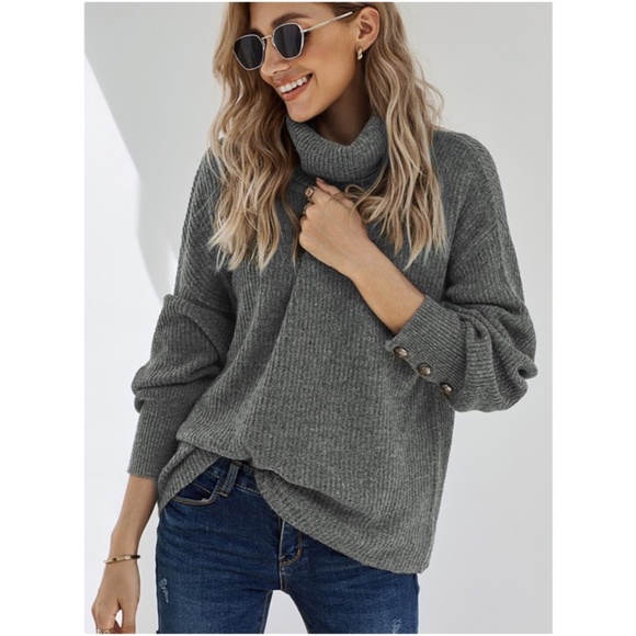 Ribbed knit pullover turtleneck SWEATER - CREAM - Picture 3 of 16